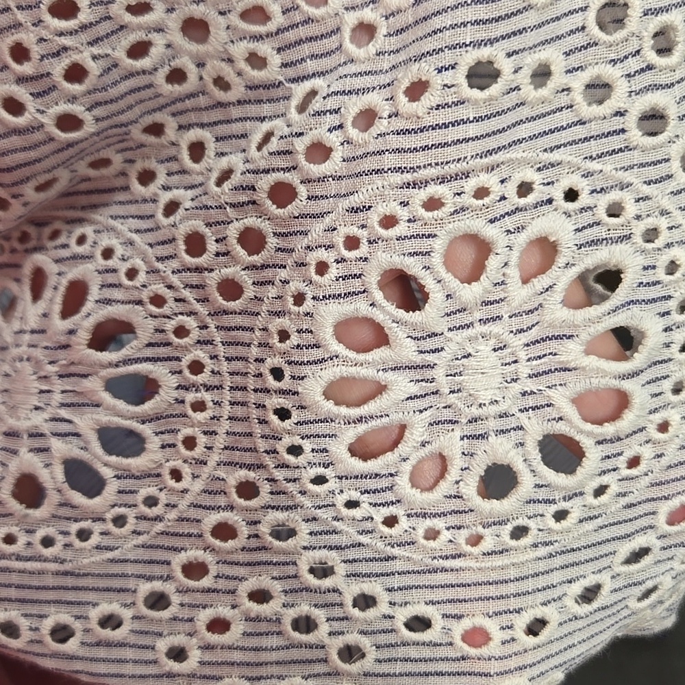SUNDANCE-Blue/White 100% Cotton Eyelet Rain Dress-Size Medium - Picture 12 of 12